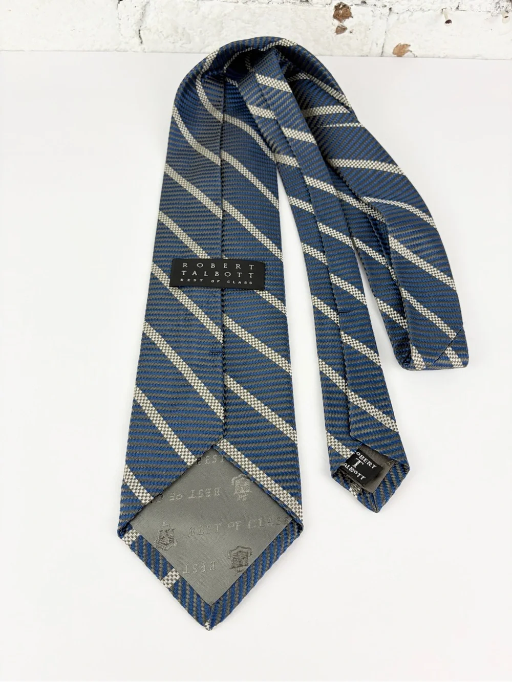 Robert Talbott Blue Striped Handsewn Silk Best Of Class Blue Mens Necktie
